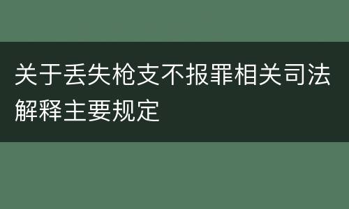 关于丢失枪支不报罪相关司法解释主要规定