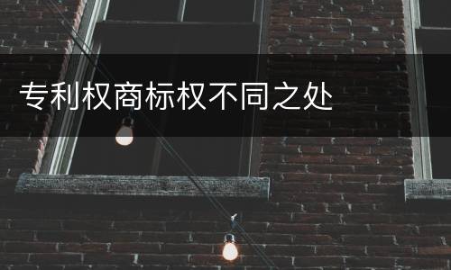 专利权商标权不同之处