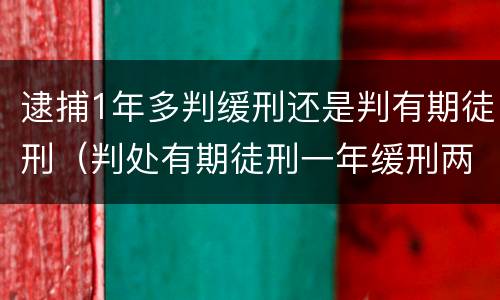 逮捕1年多判缓刑还是判有期徒刑（判处有期徒刑一年缓刑两年要坐牢吗）