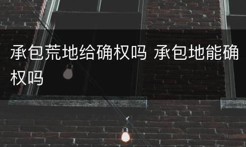承包荒地给确权吗 承包地能确权吗