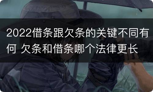 2022借条跟欠条的关键不同有何 欠条和借条哪个法律更长