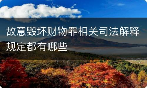故意毁坏财物罪相关司法解释规定都有哪些