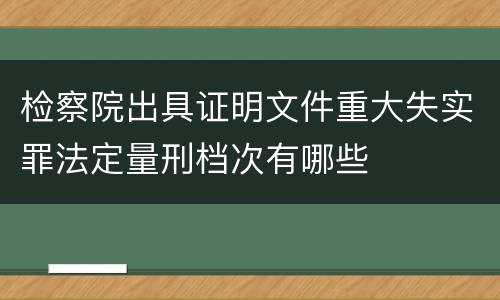 检察院出具证明文件重大失实罪法定量刑档次有哪些