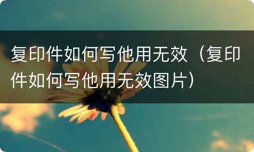 复印件如何写他用无效（复印件如何写他用无效图片）