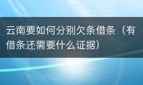 云南要如何分别欠条借条（有借条还需要什么证据）