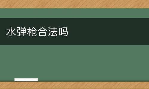 水弹枪合法吗