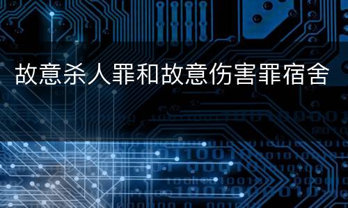 故意杀人罪和故意伤害罪宿舍