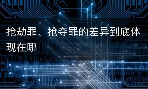 抢劫罪、抢夺罪的差异到底体现在哪