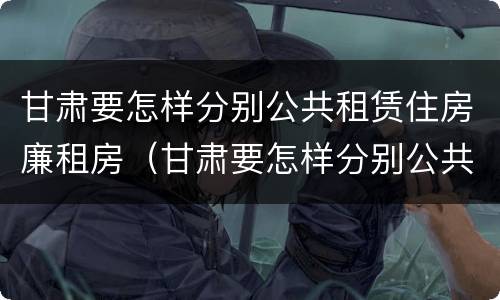 甘肃要怎样分别公共租赁住房廉租房（甘肃要怎样分别公共租赁住房廉租房的真假）