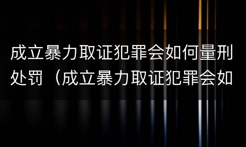 成立暴力取证犯罪会如何量刑处罚（成立暴力取证犯罪会如何量刑处罚呢）