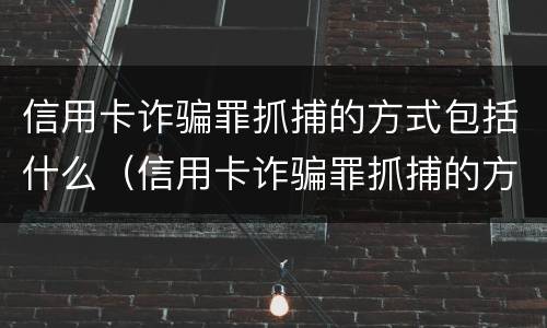 信用卡诈骗罪抓捕的方式包括什么（信用卡诈骗罪抓捕的方式包括什么）