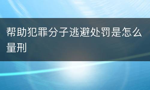 帮助犯罪分子逃避处罚是怎么量刑
