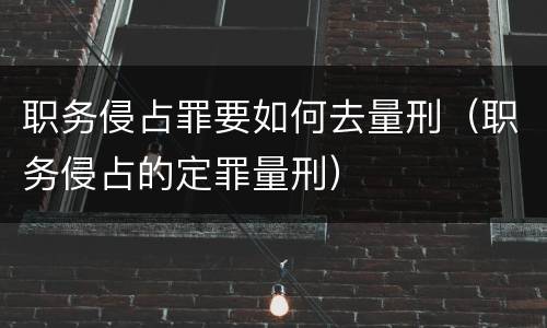 职务侵占罪要如何去量刑（职务侵占的定罪量刑）