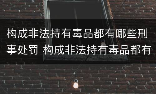 构成非法持有毒品都有哪些刑事处罚 构成非法持有毒品都有哪些刑事处罚案例