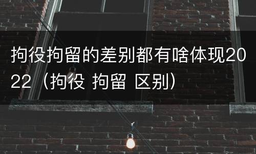 拘役拘留的差别都有啥体现2022（拘役 拘留 区别）
