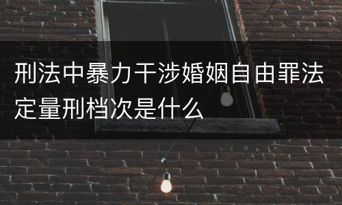 刑法中暴力干涉婚姻自由罪法定量刑档次是什么