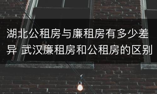 湖北公租房与廉租房有多少差异 武汉廉租房和公租房的区别