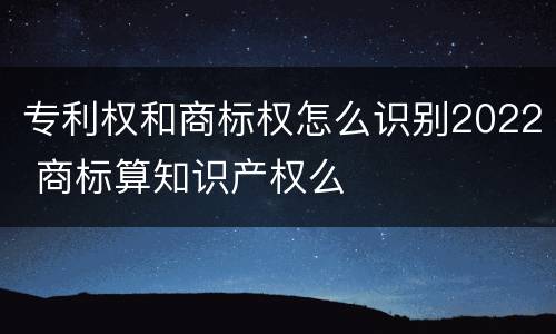 专利权和商标权怎么识别2022 商标算知识产权么