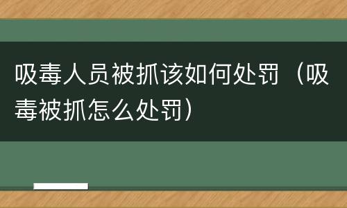 吸毒人员被抓该如何处罚（吸毒被抓怎么处罚）