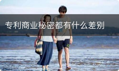 专利商业秘密都有什么差别