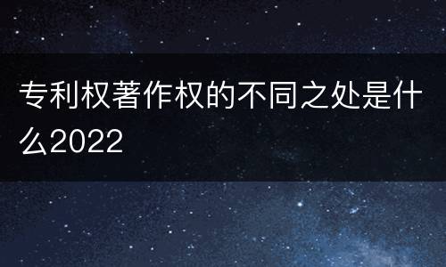 专利权著作权的不同之处是什么2022