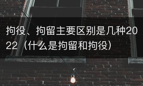 拘役、拘留主要区别是几种2022（什么是拘留和拘役）