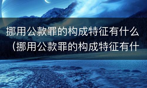 挪用公款罪的构成特征有什么（挪用公款罪的构成特征有什么不同）