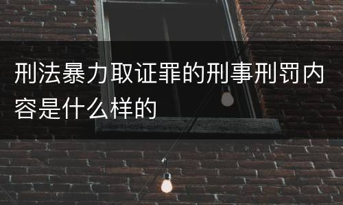 刑法暴力取证罪的刑事刑罚内容是什么样的
