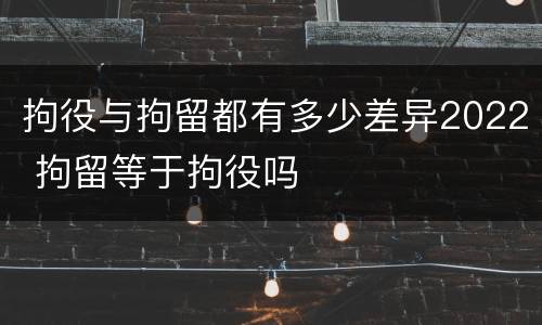 拘役与拘留都有多少差异2022 拘留等于拘役吗