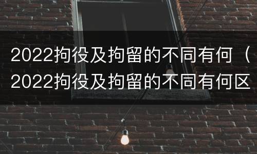 2022拘役及拘留的不同有何（2022拘役及拘留的不同有何区别）