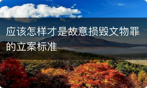 应该怎样才是故意损毁文物罪的立案标准