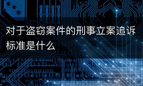 对于盗窃案件的刑事立案追诉标准是什么