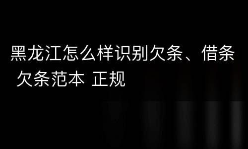 黑龙江怎么样识别欠条、借条 欠条范本 正规
