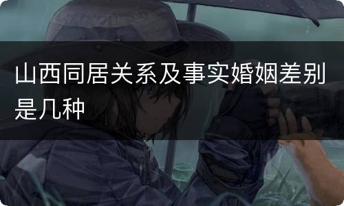 山西同居关系及事实婚姻差别是几种