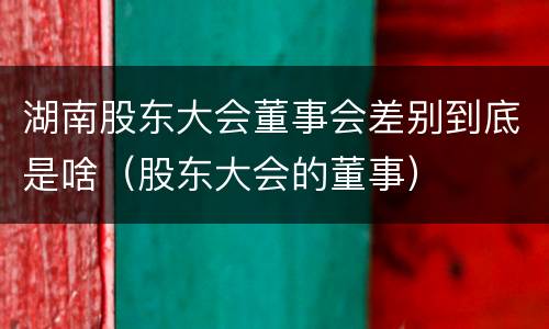 湖南股东大会董事会差别到底是啥（股东大会的董事）