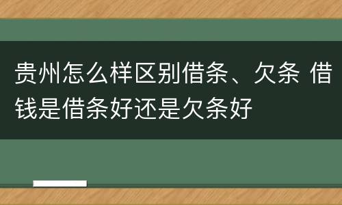 贵州怎么样区别借条、欠条 借钱是借条好还是欠条好