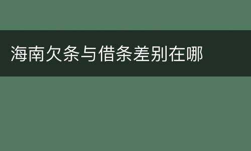 海南欠条与借条差别在哪