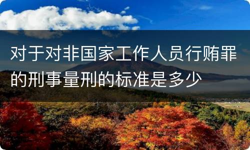 对于对非国家工作人员行贿罪的刑事量刑的标准是多少