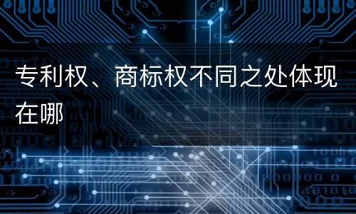 专利权、商标权不同之处体现在哪