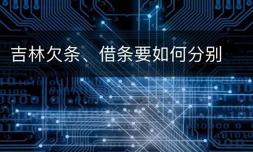 吉林欠条、借条要如何分别