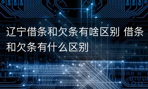 辽宁借条和欠条有啥区别 借条和欠条有什么区别