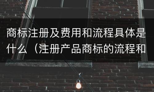 商标注册及费用和流程具体是什么（注册产品商标的流程和费用）