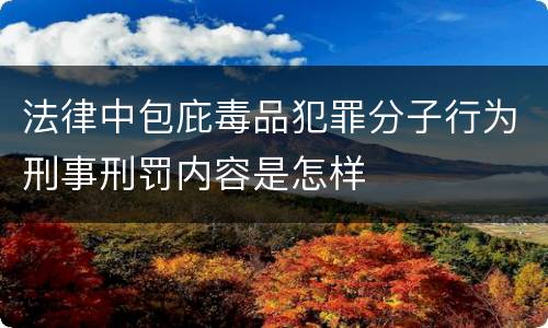 法律中包庇毒品犯罪分子行为刑事刑罚内容是怎样