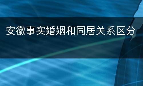安徽事实婚姻和同居关系区分