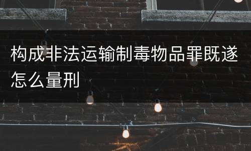 构成非法运输制毒物品罪既遂怎么量刑