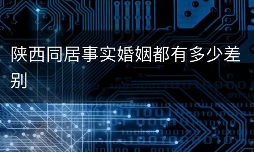 陕西同居事实婚姻都有多少差别