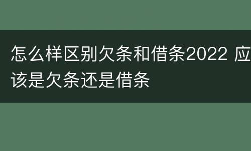 怎么样区别欠条和借条2022 应该是欠条还是借条