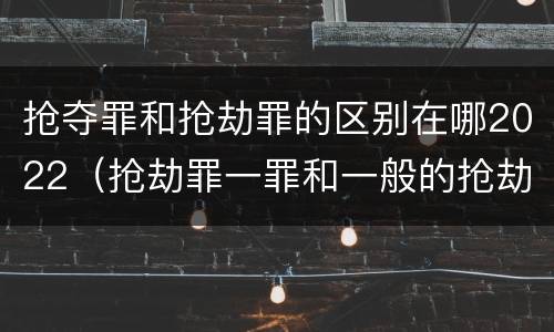 抢夺罪和抢劫罪的区别在哪2022（抢劫罪一罪和一般的抢劫罪）