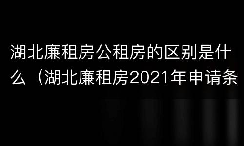 湖北廉租房公租房的区别是什么（湖北廉租房2021年申请条件）