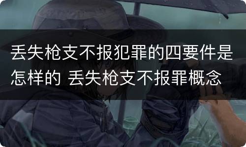 丢失枪支不报犯罪的四要件是怎样的 丢失枪支不报罪概念